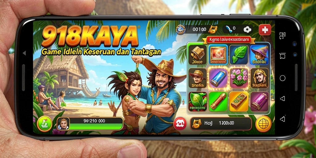 Tangkapan layar gameplay 918KAYA dengan mekanika Idle yang menarik.