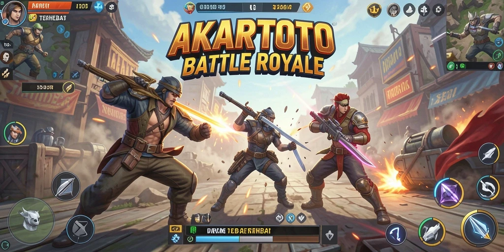 Tangkapan layar yang menampilkan aksi mendebarkan dalam Battle Royale.