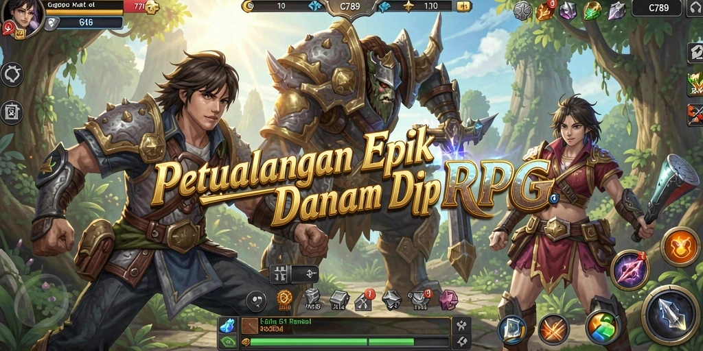 Tampilan gameplay C789 yang mendebarkan dalam dunia RPG yang luas.