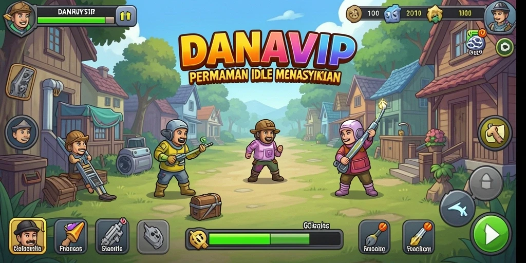 Screenshot utama yang menunjukkan gameplay seru dalam DANAVIP.