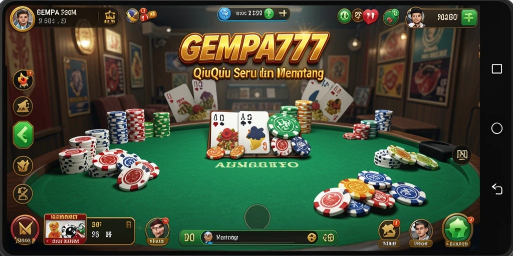 Tampilan gameplay seru dalam permainan QiuQiu GEMPA777.