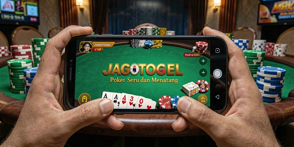 Tampilan screenshot utama JAGOTOGEL menampilkan gameplay Poker yang seru.