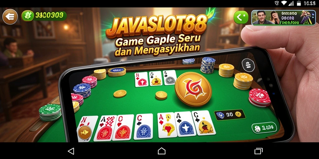 Tampilan utama gameplay <strong>JAVASLOT88</strong> yang menampilkan suasana permainan Gaple.