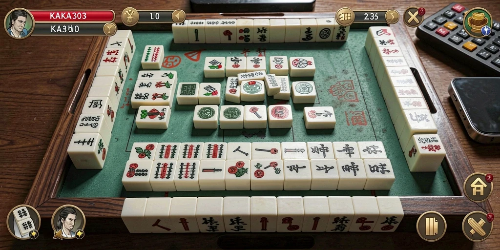 Screenshot utama KAKA303 menampilkan aksi seru bermain Mahjong.