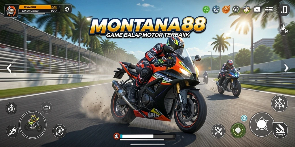Screenshot utama MONTANA88 menunjukkan aksi balap motor yang mendebarkan.