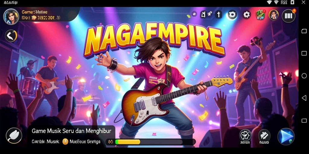 Tampilan gameplay NAGAEMPIRE yang seru dan penuh warna.