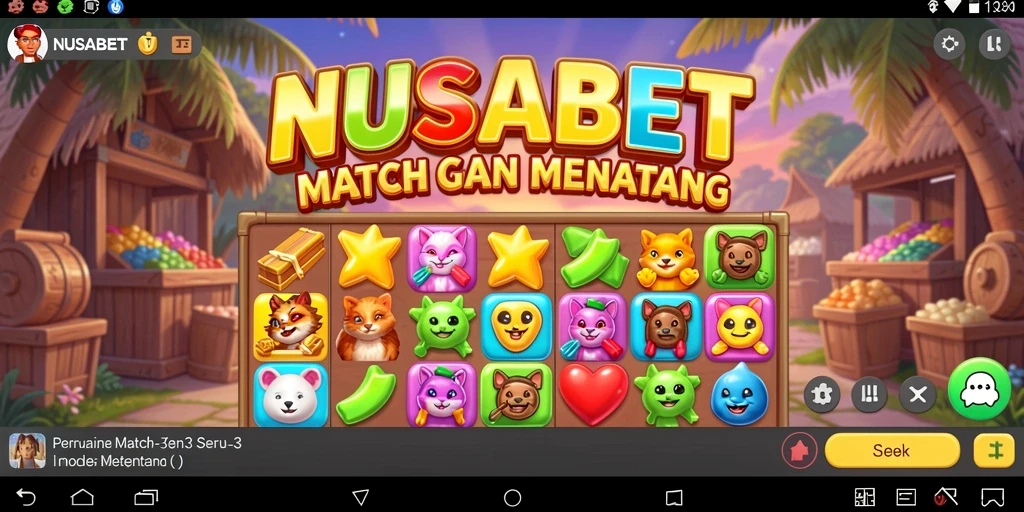 Tampilan gameplay <strong>NUSABET</strong> yang penuh warna dan menantang.