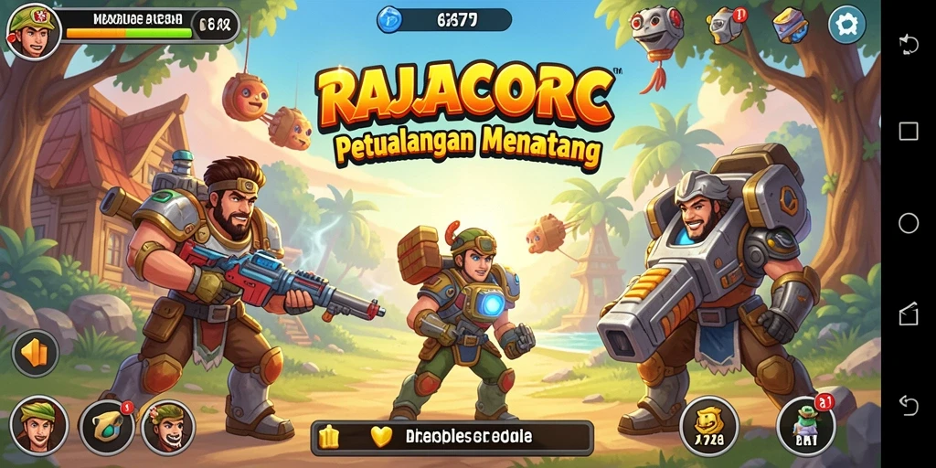 Tangkapan layar menampilkan aksi seru gameplay RAJACORC.