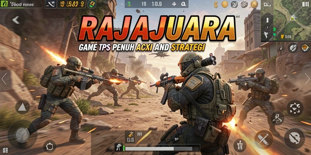 Tampilan gameplay dinamis dari RAJAJUARA dengan aksi intens.