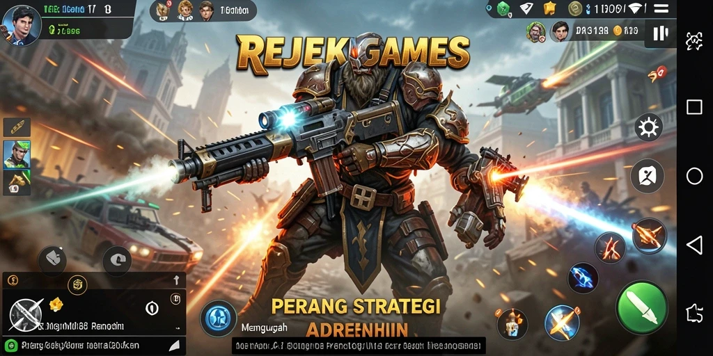 Tampilan gameplay intens di REJEKIGAMES dengan aksi strategi yang seru.