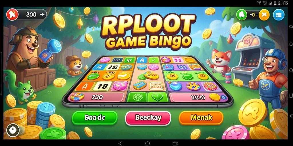 Screenshot gameplay RPLOOT dengan tampilan Bingo yang menarik.