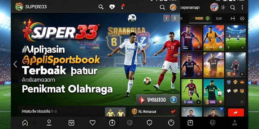 Tampilan utama aplikasi SUPER33 dengan fitur taruhan olahraga.
