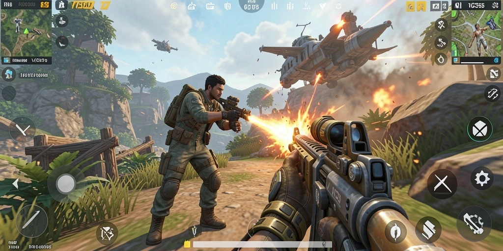 Screeshot VC55 menampilkan aksi pertempuran seru dalam TPS.