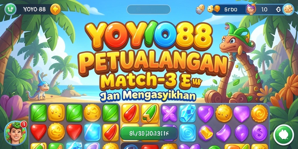Tampilan gameplay seru dalam YOYO88 dengan blok warna-warni.